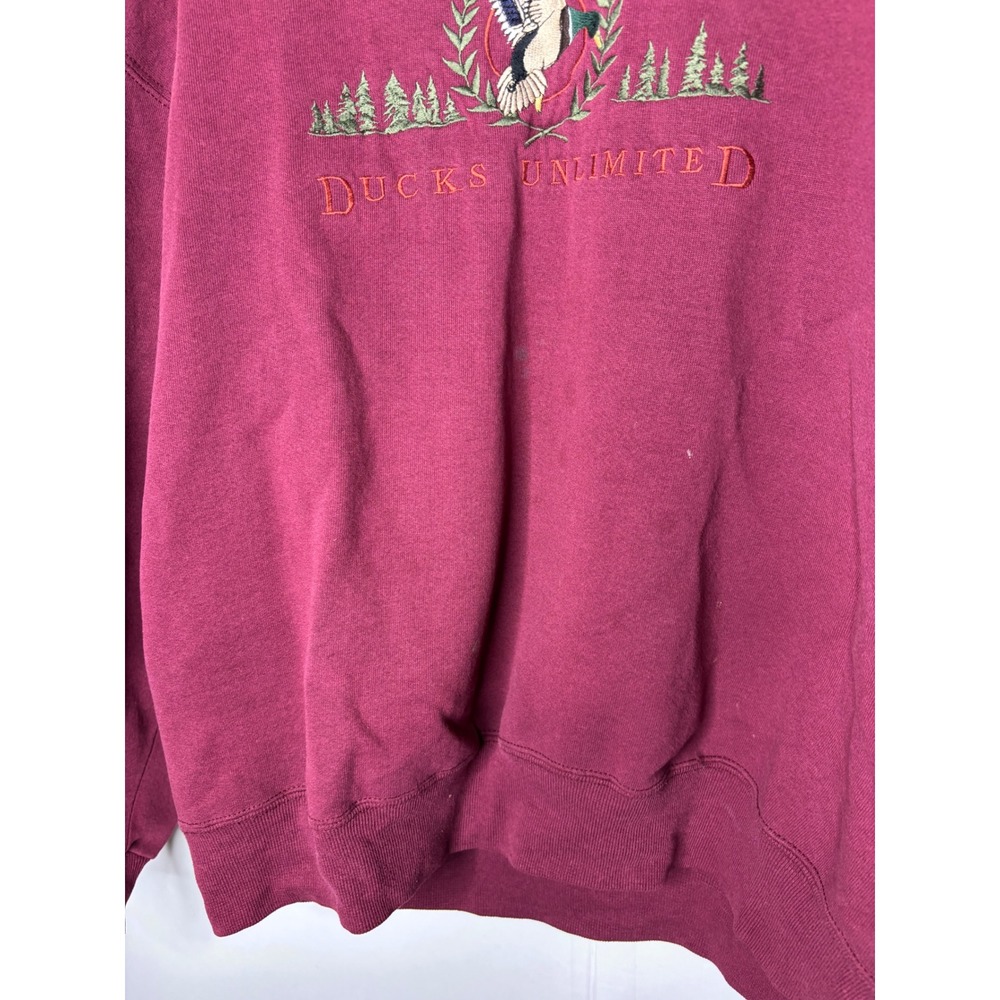 Vintage Ducks Unlimited Marathon Apparel Maroon Crewneck Mens XL Made in USA